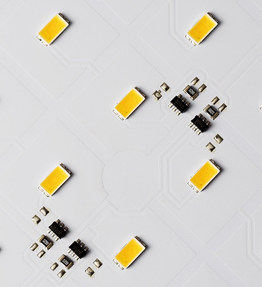 Close-up of small electronic components.